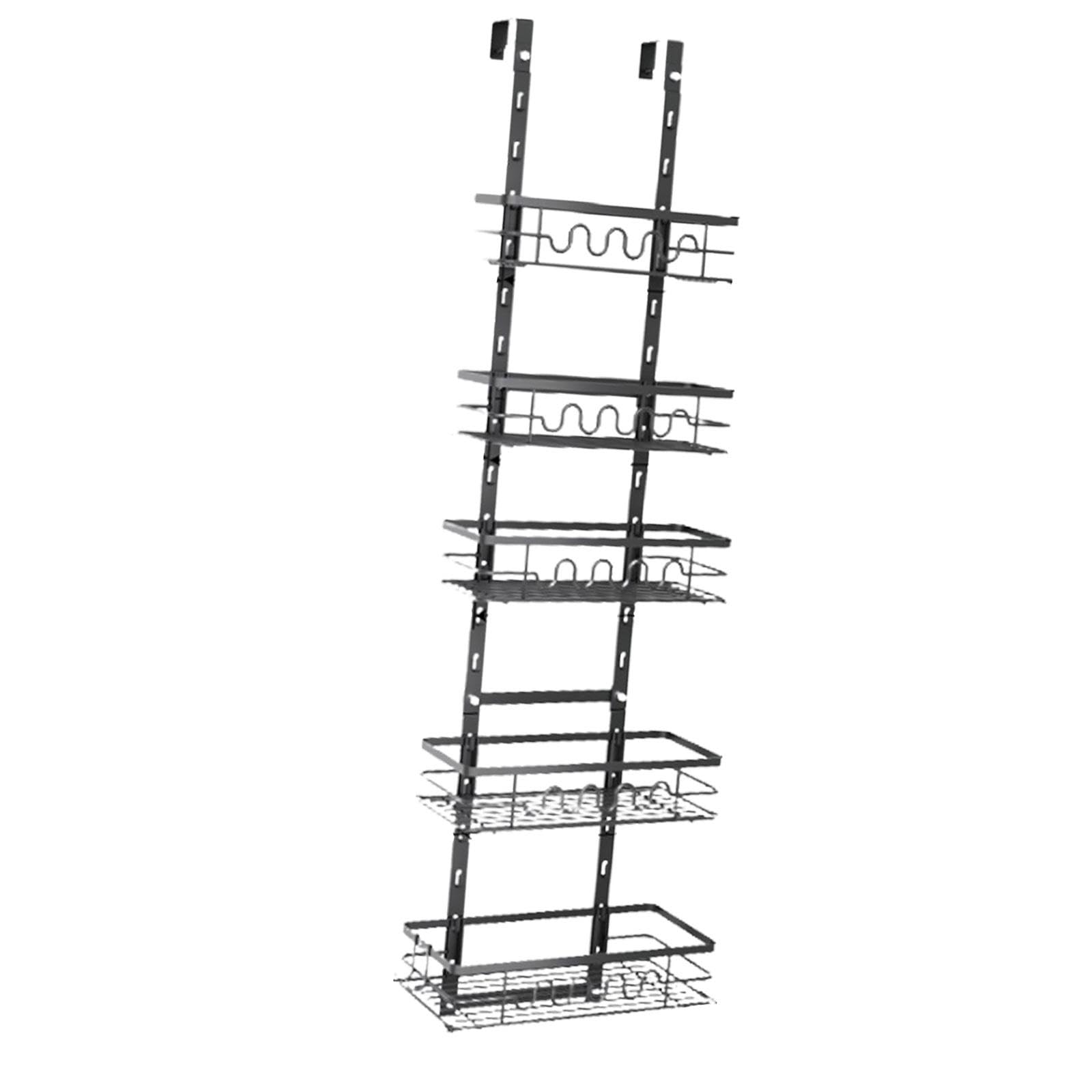 Organizador de Despensa Colgante para Colgar en La Puerta, Especiero para Colgar en La Puerta, 5 Cestas Ajustables, Almacenamiento de Despensa