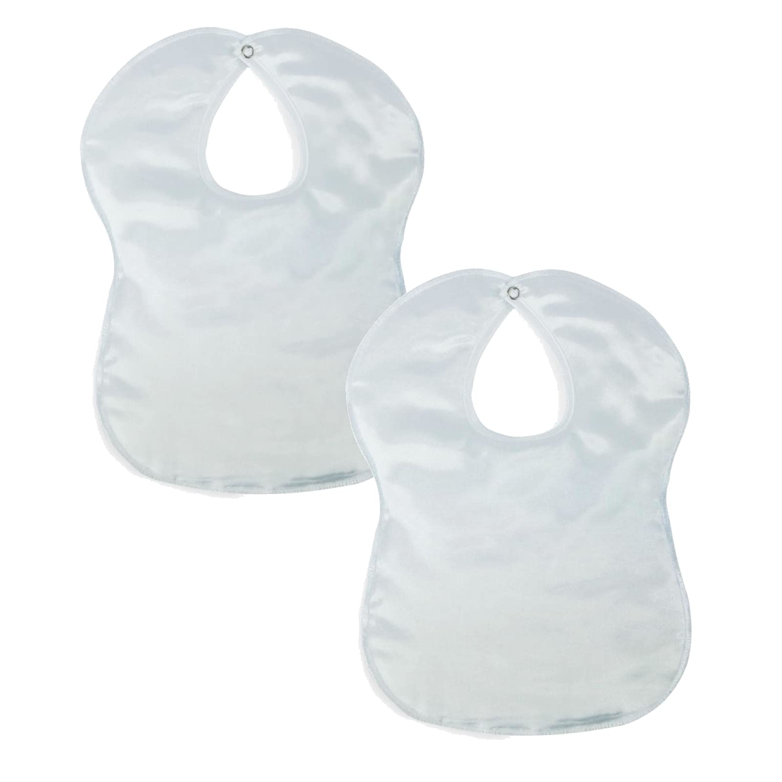 Baby Togs Men's White Baby Boys & Girls Satin Bib, 2 Pack, Plain Christening Dribble Bib,