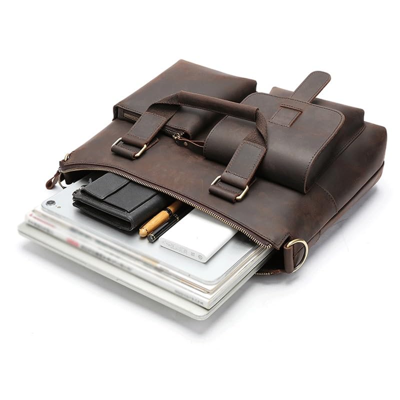 Large Capacity Portable Business Computer Bag Cowhide Briefcase Man Bag4