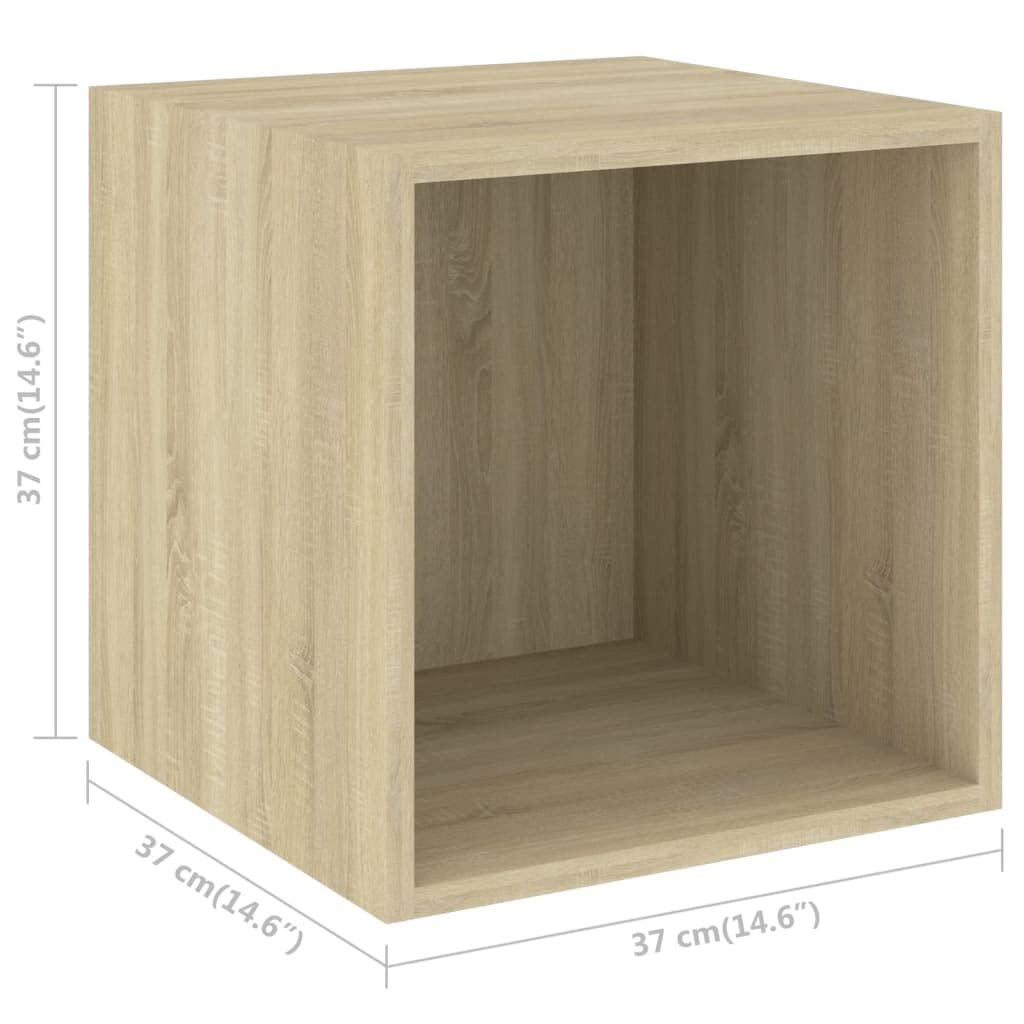 5-TLG. TV-Schrank-Set Sonoma-Eiche Holzwerkstoff, Hängend, Modernes Media-Center für Wohnzimmer, Schlafzimmer, Viel Stauraum