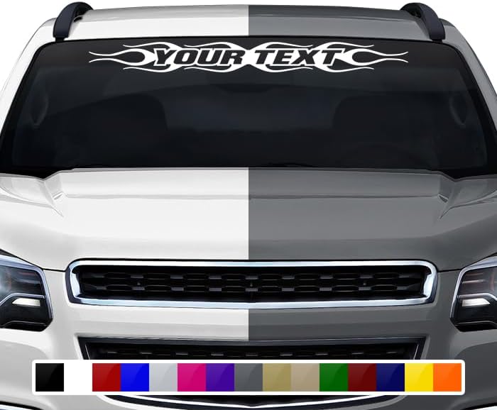 Design #124 - Calcomanía de vinilo personalizable con texto personalizado con nombre de llama tribal, para ventana trasera, auto, camión, SUV,