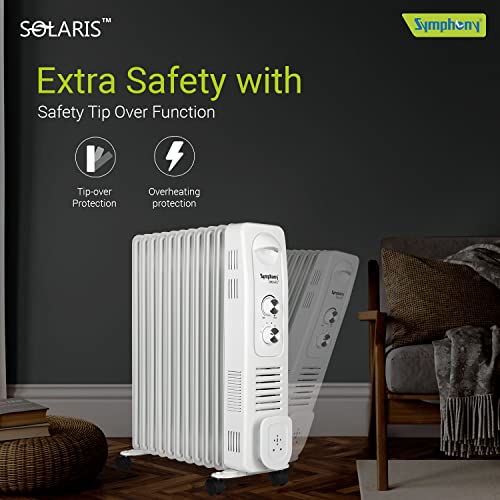 Image of Symphony Solaris OFR 11 fin 2900W Room Heater for Home with Oil-filled radiator, 11 fins, and Multidirectional Heating (Off White)