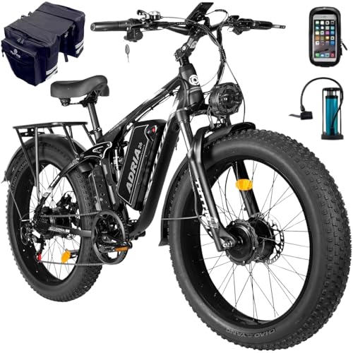 PHNHOLUN TUTTIO 5000W Peak Dual Motor Ebike, 40-46MPH Electric Bike