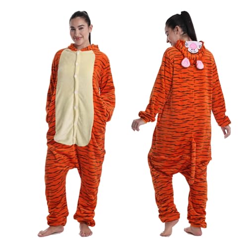 Adult Onesie Pajamas Flannel One Piece Cosplay Costume for Halloween Animal Unisex Sleepwear Homewear