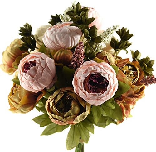 FiveSeasonStuff Artificial Peony Bouquets, 2 Silk Flower Bundles ...
