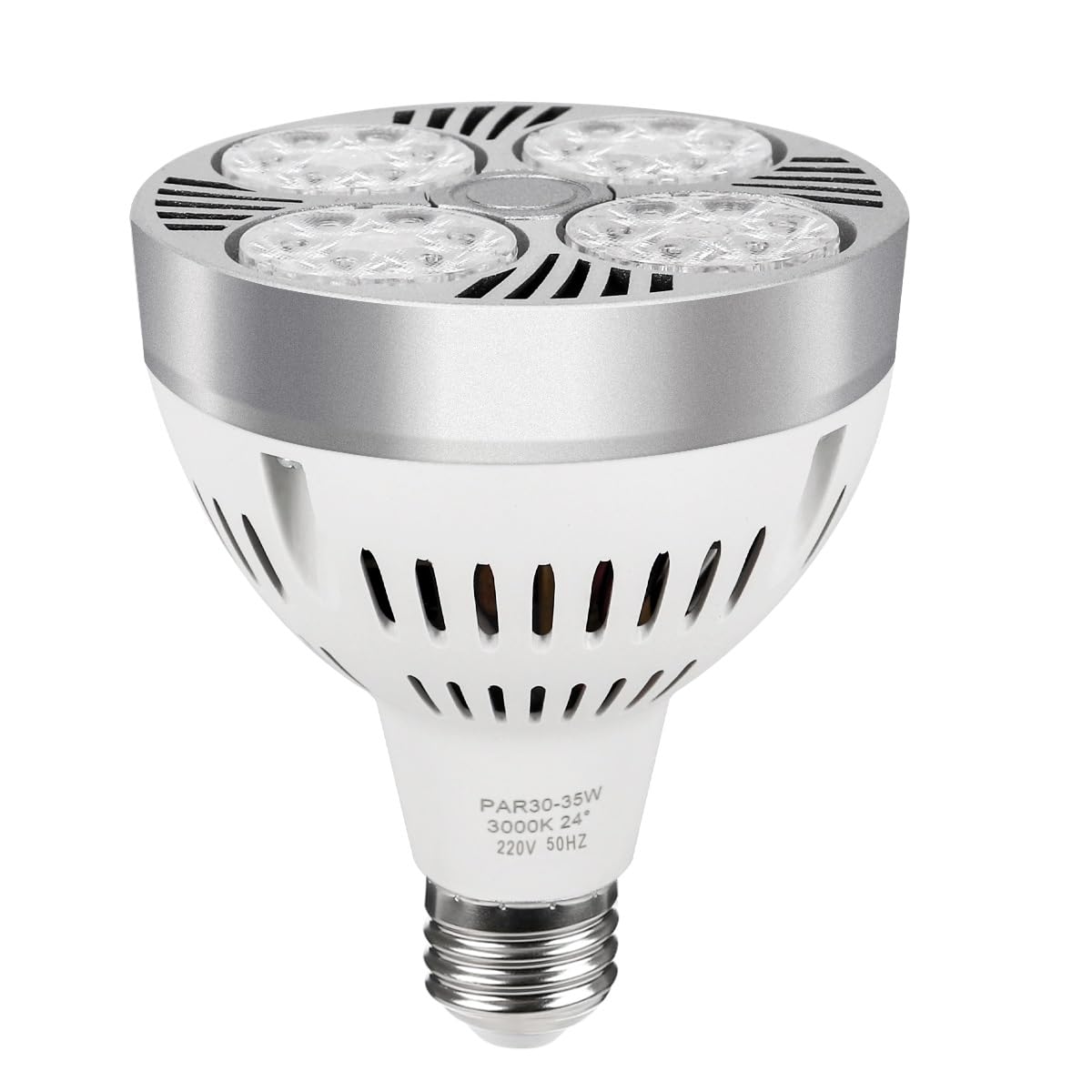 Enwant Cool White Bright 35W Par30 Led Bulb 3000Lm E27 Base Narrow Beam Angle Track Spotlight With Cooling Fan Led Tracking Lighting Recessed Spotlight Bulb 1 Pack(Cool White)