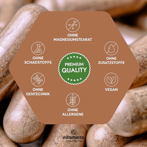 Ashwagandha Kapseln hochdosiert - KSM-66® - min. 5000mg reines Ashwagandha aus 500mg Extrakt (10-15:1), 5% Withanolide, 90 vegane Kapseln für 3 Monate mit Ashwagandha Wurzelextrakt, hoch bioverfügbar – Bild 5