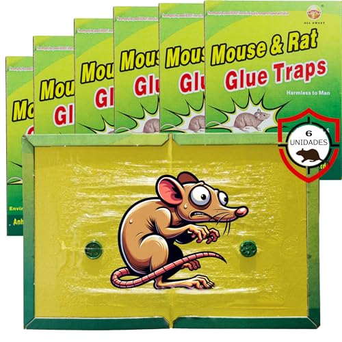 Trampas para Ratas y Ratones 6Uds - Trampas con Pegamento Fuerte Adhesión - Cola para Ratas y...