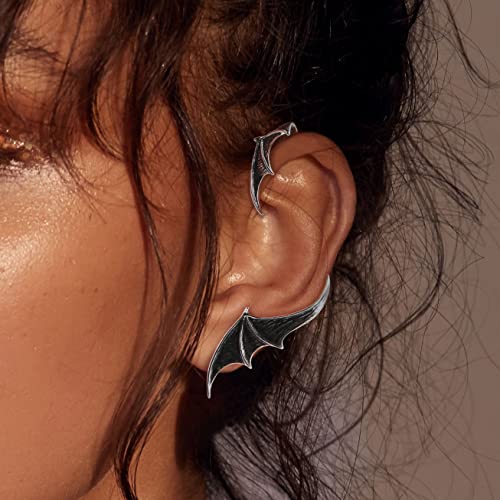 HZMAN Stainless Steel Ear Cuff Earrings for Women Piercing Men Stud Dragon Punk Wrap2