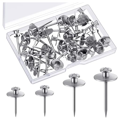 Zhengmy 40 Pcs Double Headed Picture Hangers Nails Thumb Tacks Small Head Hanging Nails Push Pins Decorative Wall Hooks for Hanging Home Office Hanging Picture Photo Decorations(Silver)