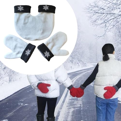 Gants de couple blancs pour course à pied et ski