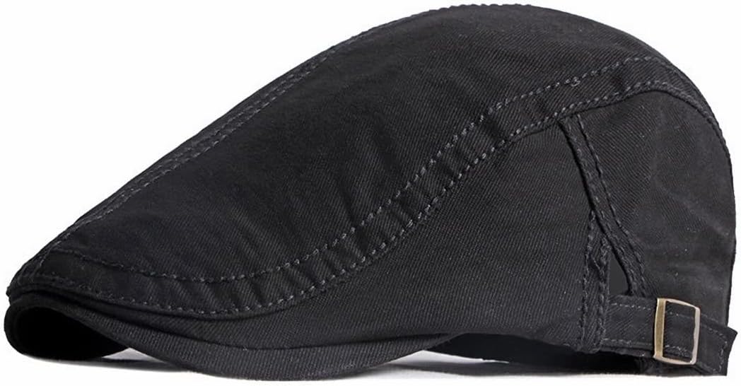 Men’s Vintage Newsboy Gatsby Hat Beret Driving Hunting Cap(Style2 Black)