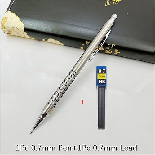 Miniatura 5 de Lápiz automático de 0.30.50.70.035 in, lápiz mecánico de metal con juego de correas, herramientas de dibujo, papelería, suministros de oficina