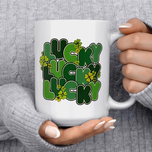 Taza de café retro St Patrick's Day 15oz verde miniatura 2