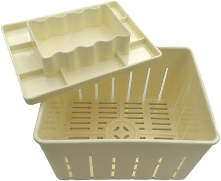 Soybean Press Mold Maker Kit for Homemade Tofu - Handmade Food Grade Kitchen Gadget with Cloth - Easy to Use Tofu Press Box for Soft and Firm TofuMedium