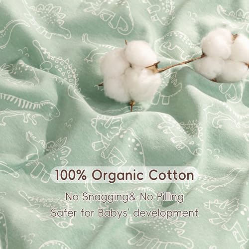 Image of david's kids 2 Pack 100% Organic Cotton Baby Sleep Sack 0-6 Months, Ultra Soft Baby Wearable Blankets with 2-Way Zipper, Comfy Sleep Sack for Newborn Boys Girls Neutral, Small Size, Dinosaur Park