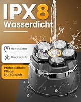 Glatzen Rasierer Herren, 6D Flexibler Glatzenrasierer, IPX8 Wasserdicht – Ansicht 4