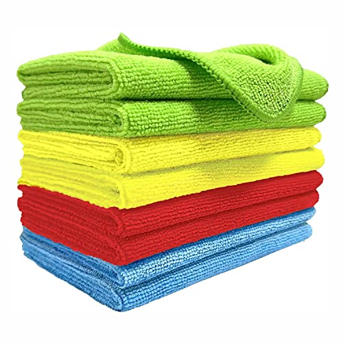 Image of ALOUD CREATIONS 9Pc Kitchen Cleaning Clothes | Multipurpose Wash Cloth for Kitchen Window Furniture Glass | Lint Free Highly Absorbent Cleaning Supplies | Dusting Clothes for Home | 40x40cm, 280 GSM