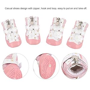   DAUERHAFT-4PcsLot-Pink-Breathable-Dog-Boots-Pet-Dog-Shoes-Puppy-Non-Slip-Breathable-Mesh-Outdoor-Walking-Boots-Suitable-for-Aily-Wearing-Size2