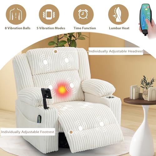 Sillón Power Oversized Giratorio Blanco crema miniatura 4