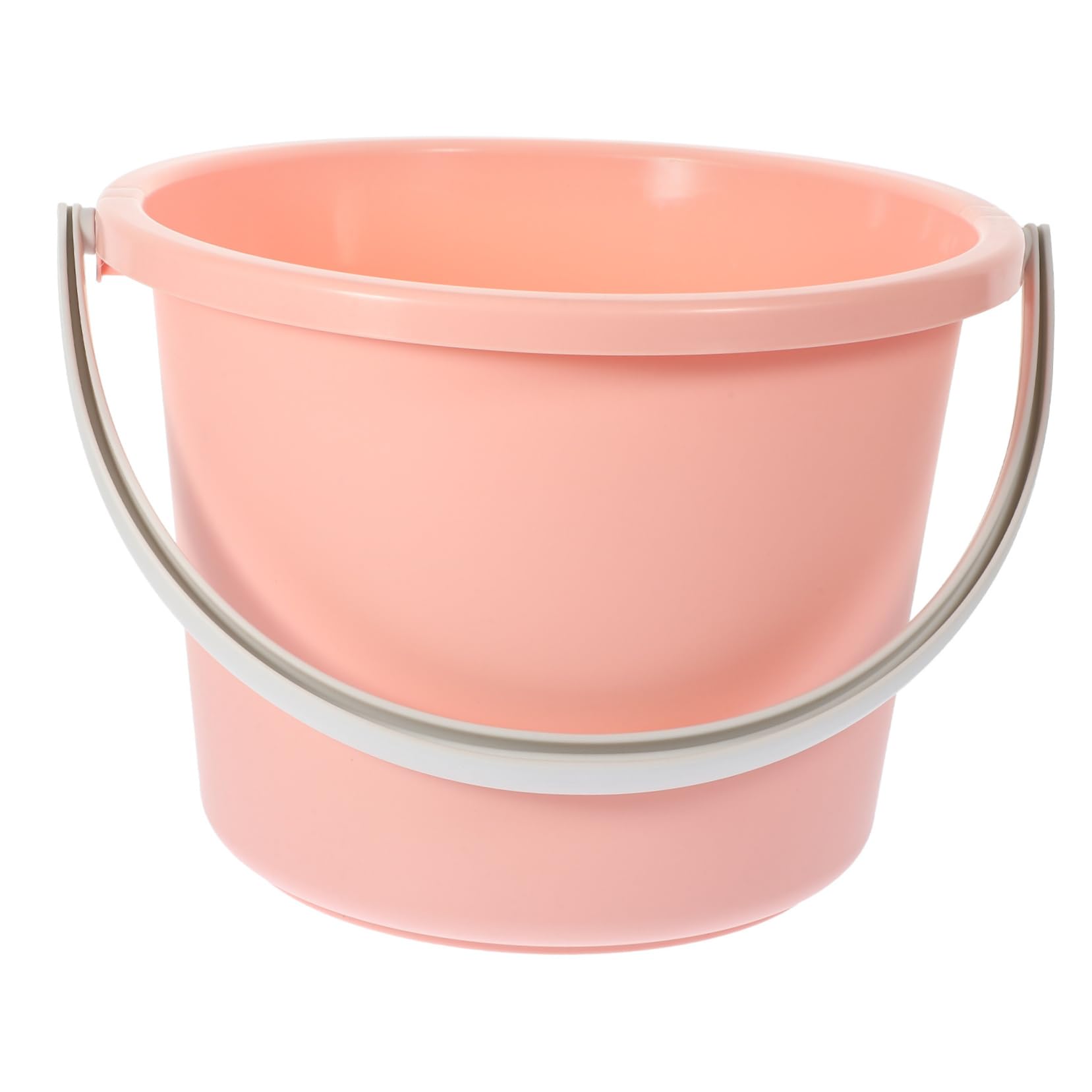 Secchio Per Acqua Portatile in Plastica Con Manico, Secchio Multifunzionale Rotondo Per Uso Domestico e Giardinaggio, Capacità Grande, Facile Da Trasportare e Lavare, Colore Rosa