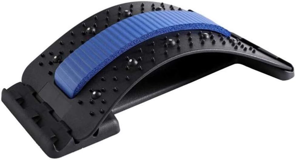 Back Stretcher Lumbar Support Device - Relief Back Pain, Spine Massage, Herniated Disc, Sciatica, Scoliosis - Chiropractic Massager Back Massage (Blue)