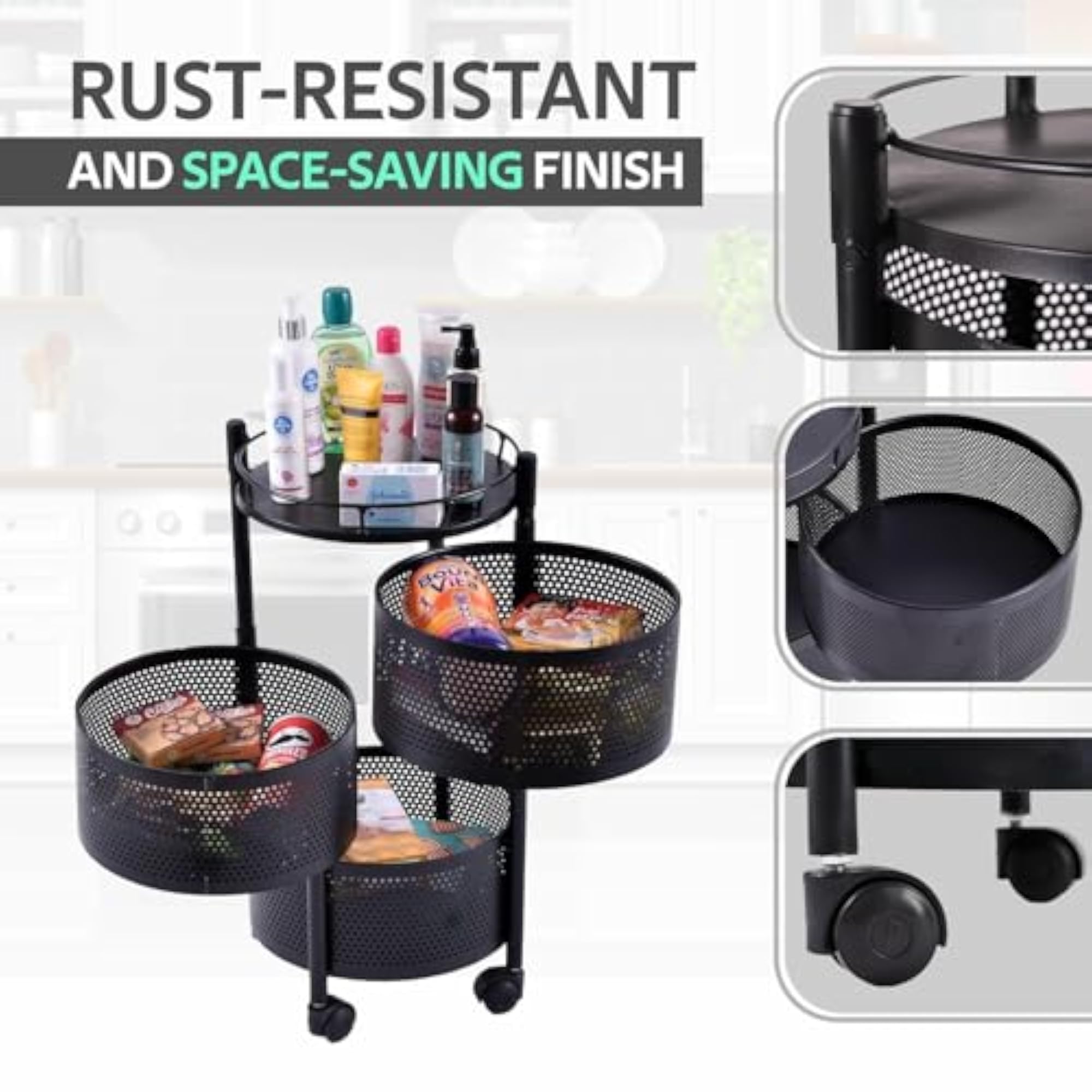 Kitchen Storage Trolley with Wheels