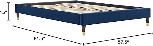 Miniatura 51 de Modway MOD-6271-WHI Harlow - Marco de cama con plataforma de terciopelo de alto rendimiento, color blanco Blanco,Carbón vegetal,Rosa (Dusty