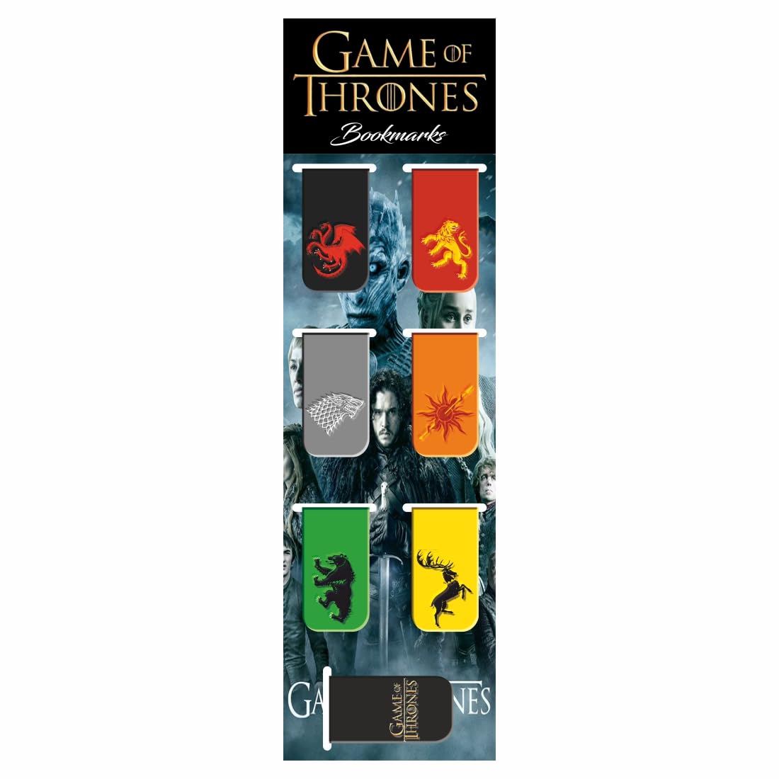 Zesta Pack of 7 Cute Magnetic Bookmarks Gifts for Book Lovers | Book Marks for Book Lovers | Bookmarks Aesthetic for Books | Cartoon Magnetic Bookmarks (15X4 Cms) (Game of Thrones)