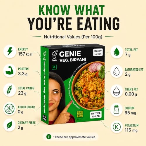 Image of GENIE FOOD READY TO EAT VEG BIRYANI READY IN 5 MIN