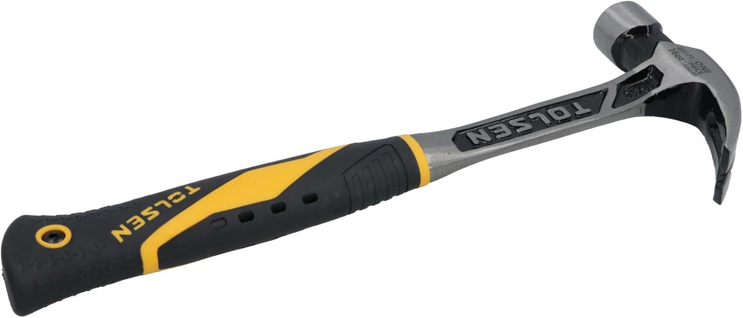 16oz One Piece Forged Claw Hammer with Fibreglass Handle Nail Screw Remover