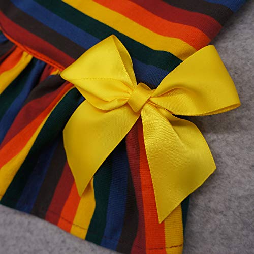 Vestido casual para cães Fitwarm 100% algodão listrado roupas de cachorro colete para filhotes roupa