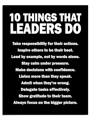 AMERICAN LUXURY GIFTS 10 Things That Leaders Do Wall Art – 11x14 Unframed Motivational Poster for Office, Classroom, or Coaching – Leadership Quote Decor for Entrepreneurs, Bosses, Managers & Teams