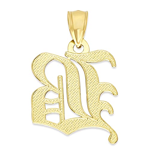 10k Solid Gold Gothic Style Initial Pendant for Necklace Old English Letter Jewelry Personalized Gift for Her3