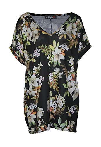 Fast Fashion - Top Batwing V Plaine Cou Bouffant T-Shirt Oversize - Femmes
