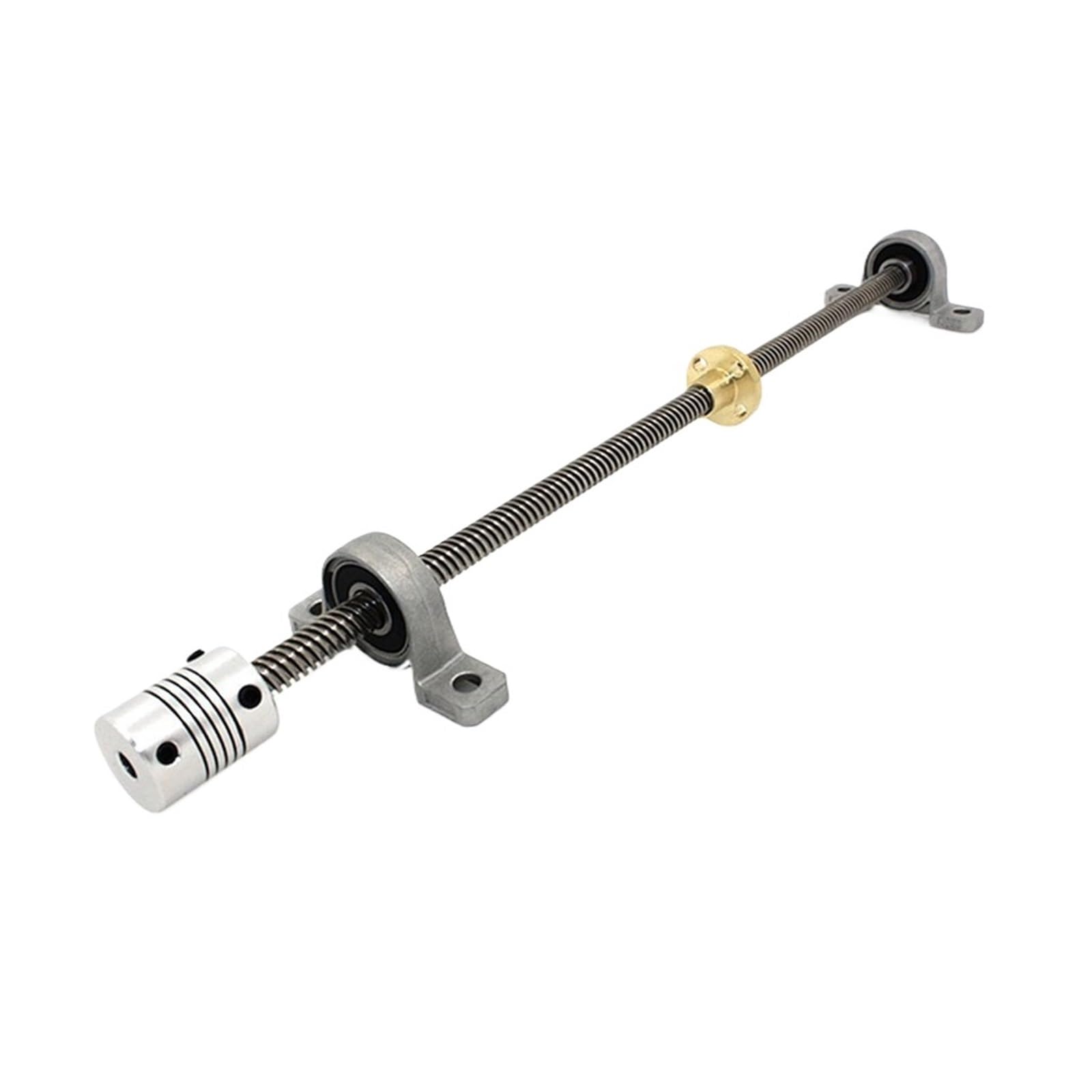 Metal Ball Screw nut T8 Lead Screw Set Lead 8mm 100mm-600mm with Nut+KP08 Vertical Bearing Bracket+D19L25 5 * 8 Mm Coupling(450mm)