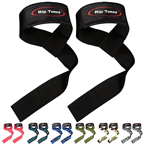 Rip Toned Lifting Straps For Weightlifting - Long 23 Inch Deadlifting Straps Lifting Wrist Straps For Men & Women With Protection Padding For Deadlifts Powerlifting Strength Training (Black) #TOP18
