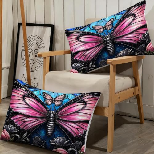 Housse de couette 200x200 rose avec fermeture éclair infroissable