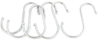 Aexit 5 Pcs Hooks 75mm Workshop Home S Shape Ball End Design Metal S-Hooks Hanger Hook