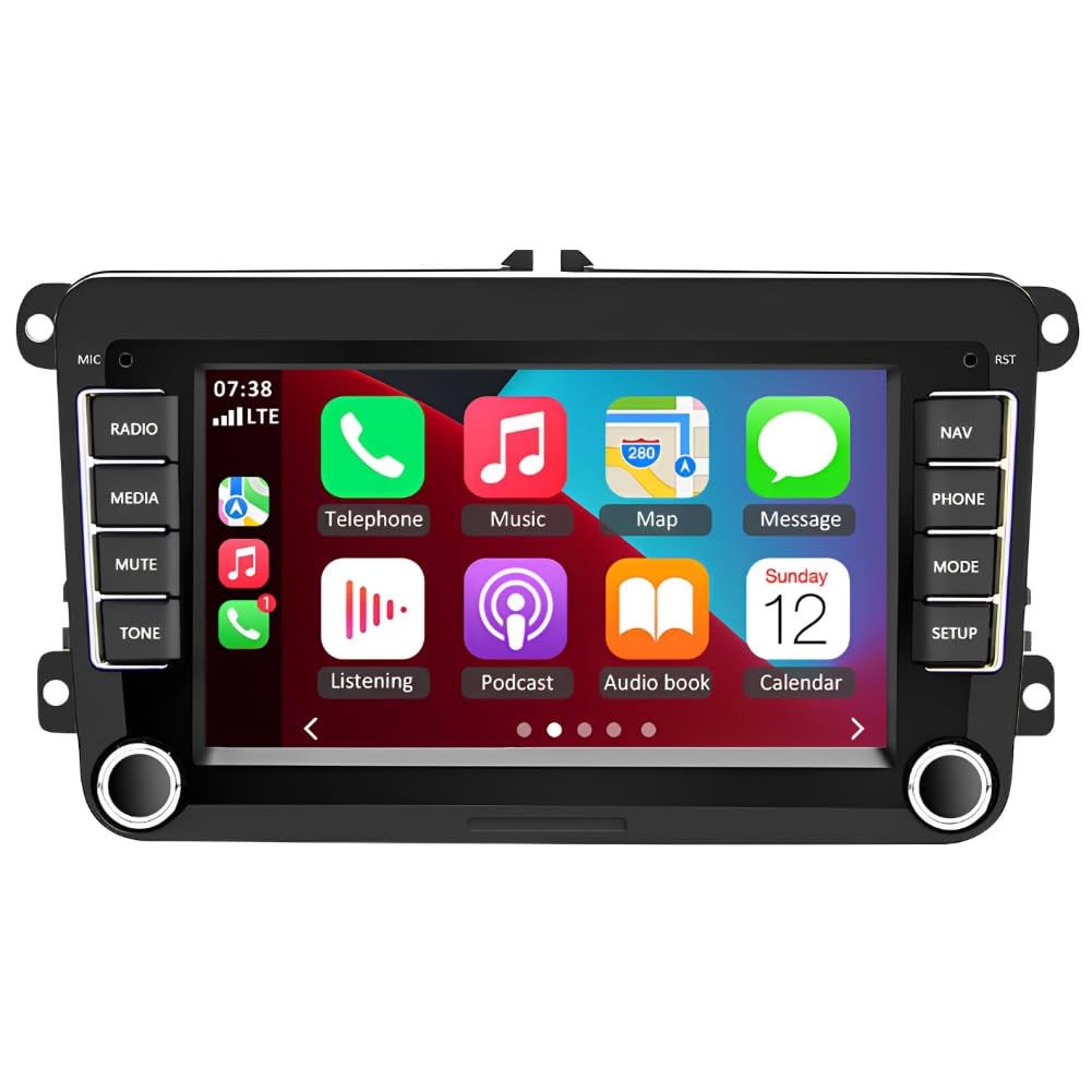Radio samochodowe 2 Din do VW Golf 2006-2013 MK6 Nawigacja GPS 7-calowy wyświetlacz IPS Car Display Android 14 Radio samochodowe Bluetooth z Carplay Android Kamera cofania Mirror Link FM/RDS SWC 2+32G