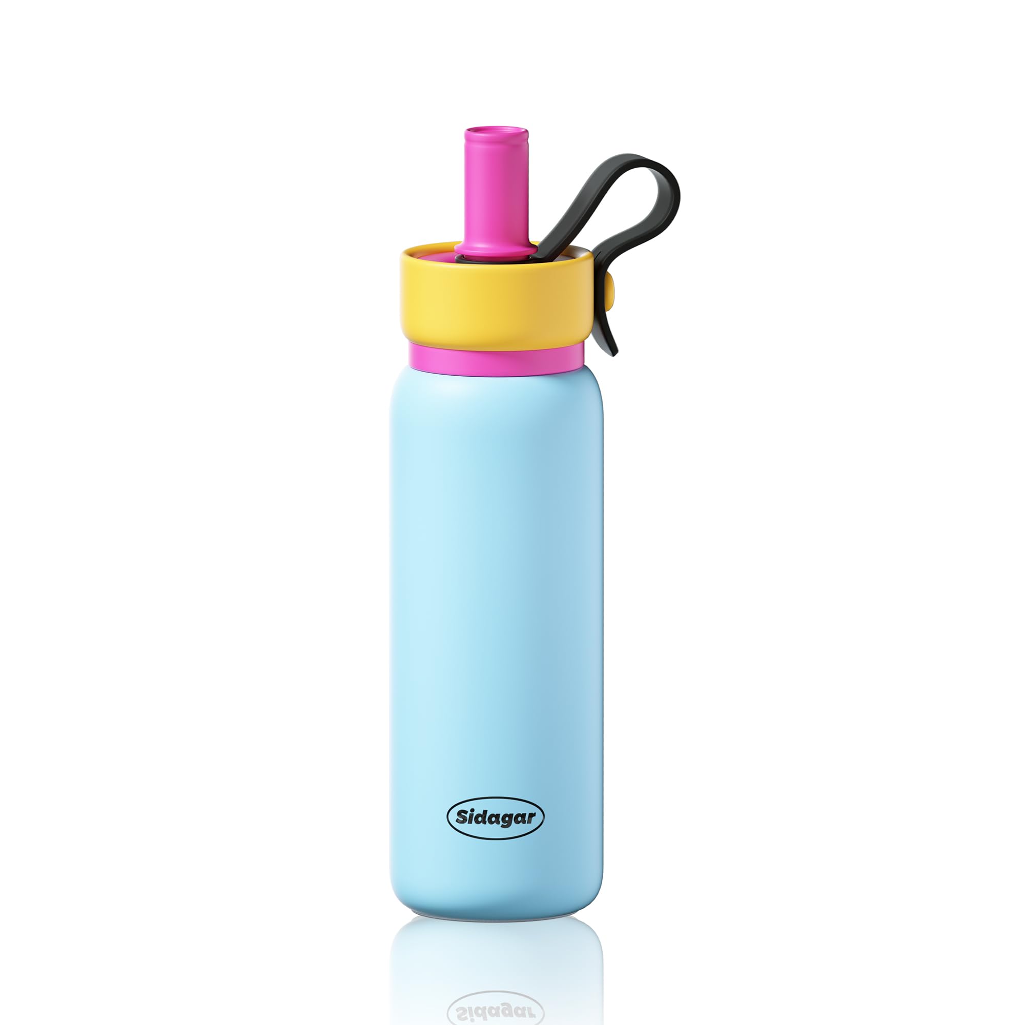 Sidagar 24 oz Insulated Tumbler witn Lid and Straw, Stainless Steel Reusable Leak Proof Travel Portable Water Bottle for Hot and Cold, Blue