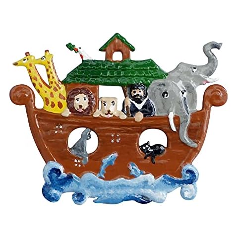 Arche Noah beidseitig von Hand bemalt Dekoartikel 5,0 cm x 6,0 cm Christbaumschmuckanhänger, Christbaumschmuck, Weihnachtsbaumanhänger Cover