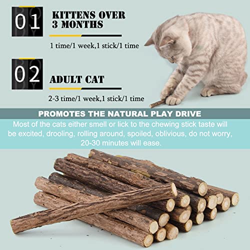 Onebarleycorn Katzenminze Sticks für Katzen, Matatabi Stick Katze Sticks Spielzeug Matabi katzensticks Katzenspielzeug für Zahnpflege,20 Stück