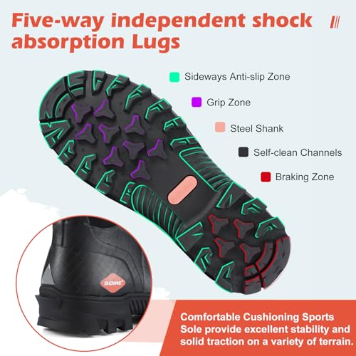 Showave Men's Short Rubber Boots Waterproof Rain Boots Insulated Working Booties with Comfortable Sports Sole3