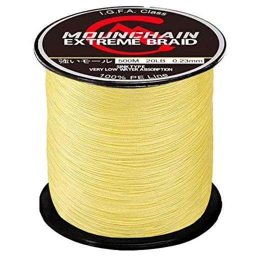 Mounchain Braided Fishing Line Abrasion Resistant Braided Lines 4 Strands Super Strong PE Fishing Line 547 Yards 30lb Yellow