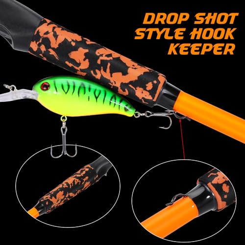 Sougayilang Combo Baitcaster – Caña de Pescar IM7 Graphite M/MH 2 piezas 7 pies, Carrete de Alta Velocidad 6.3:1, 18LB Drag para Bass, Catfish, Trout, Panfish miniatura 4