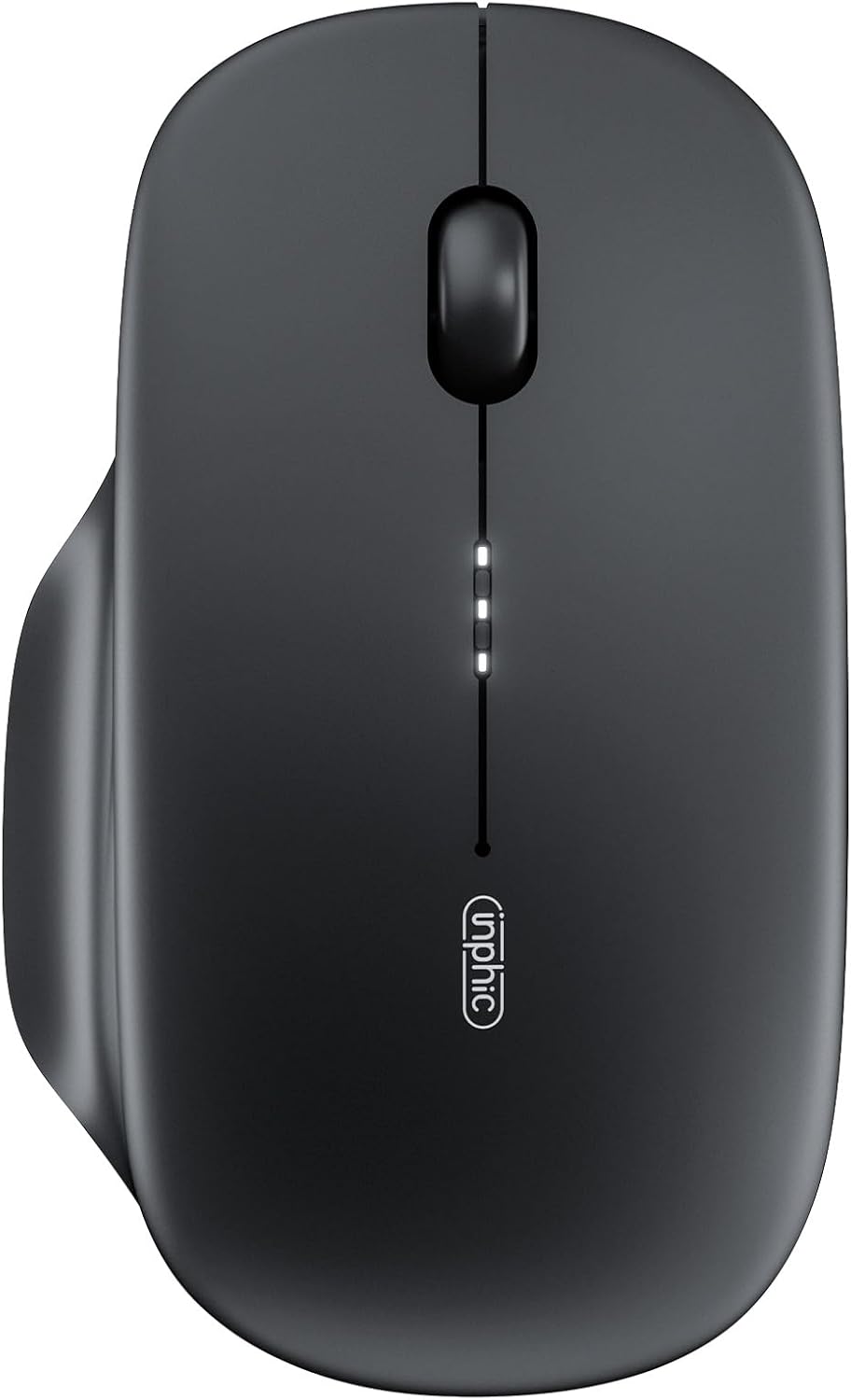 Mysz bezprzewodowa Inphic M1 II Bluetooth, 80G Tri-Mode (Bluetooth 5.0/4.0+USB) mysz komputerowa, widoczna bateria LeVal, ładowanie typu C, do Windows/PC/Mac/Tablet/Tablet/Laptop - czarny