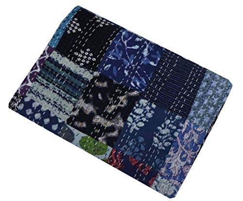 Majisacraft Indiase handgemaakte Twin Size 100% katoenen sprei Kantha Quilt Multi patchwork dekbedovertrek beddengoed… - Image 4