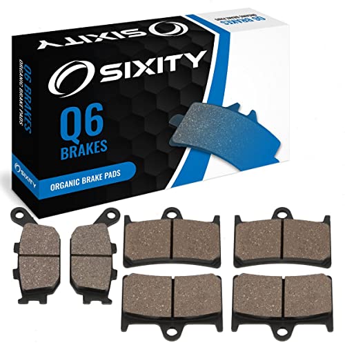 Sixity Front Rear Organic Brake Pads 2006-2009 For Yamaha Yzf-R6S Set Full Kit Sv Sw Sk Sy 298Mm Rotor 5 Bolt Complete #TOP30