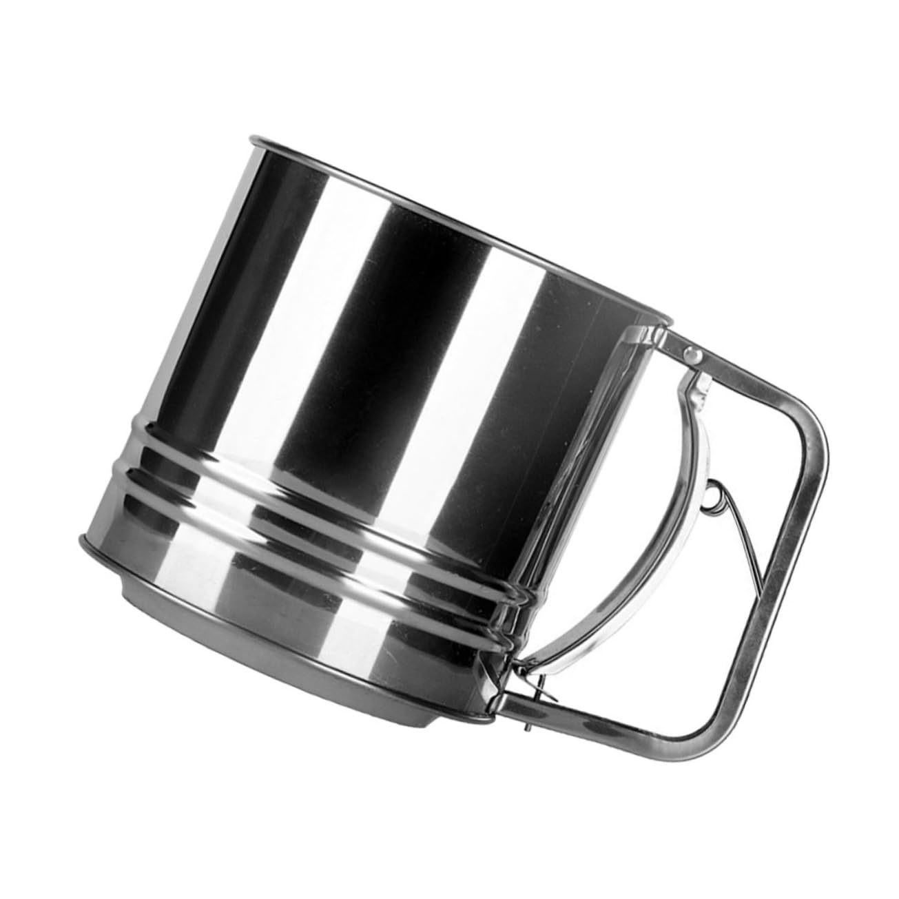 GRIRIW 1Pc Flour Sifter Semi Automatic Sifting Tool for Baking Capacity Cup for Powdered Sugar and Cocoa Easy to Use Food Grade Sifter for Home Bakers